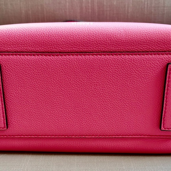 Versace Top Handle Bag FlamingoPink La Medusa Vitello Leather Crossbody Tags NEW - Picture 6 of 13